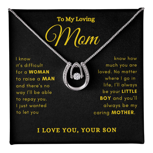 To My Loving Mom | From Son | Lucky In Love Necklace |
