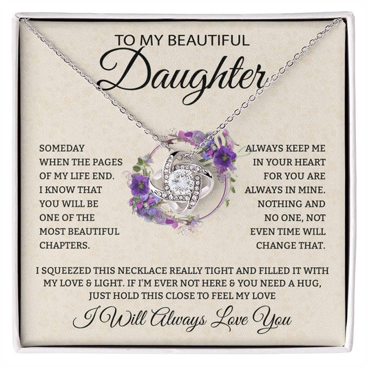 To My Daughter Necklace | love knot | Someday when the pages