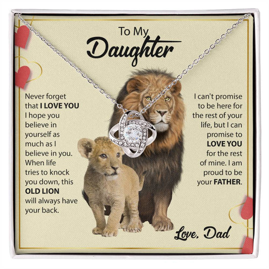 TO MY DAUGHTER | Love Knot Necklace | NEVER FORGET THAT I LOVE YOU