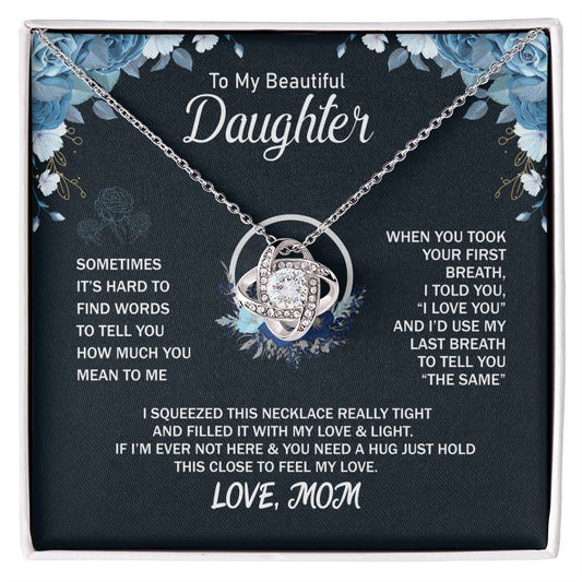 TO MY DAUGHER | FROM MOM | Love Knot Necklace| SOMETIMES IT'S HARD | GIFT FOR DAUGHTER