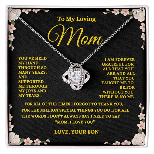 To My Loving Mom | From Son | Love Knot Necklace | Gifts for Mother |