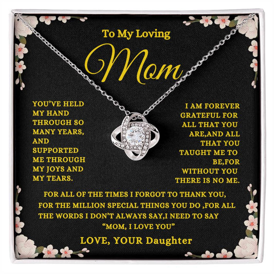 To My Loving Mom | From Daughter |Love Knot Necklace | Gift for Mother