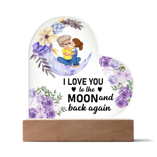I love you Mom  | From Daughter | Acrylic Heart Plaque|